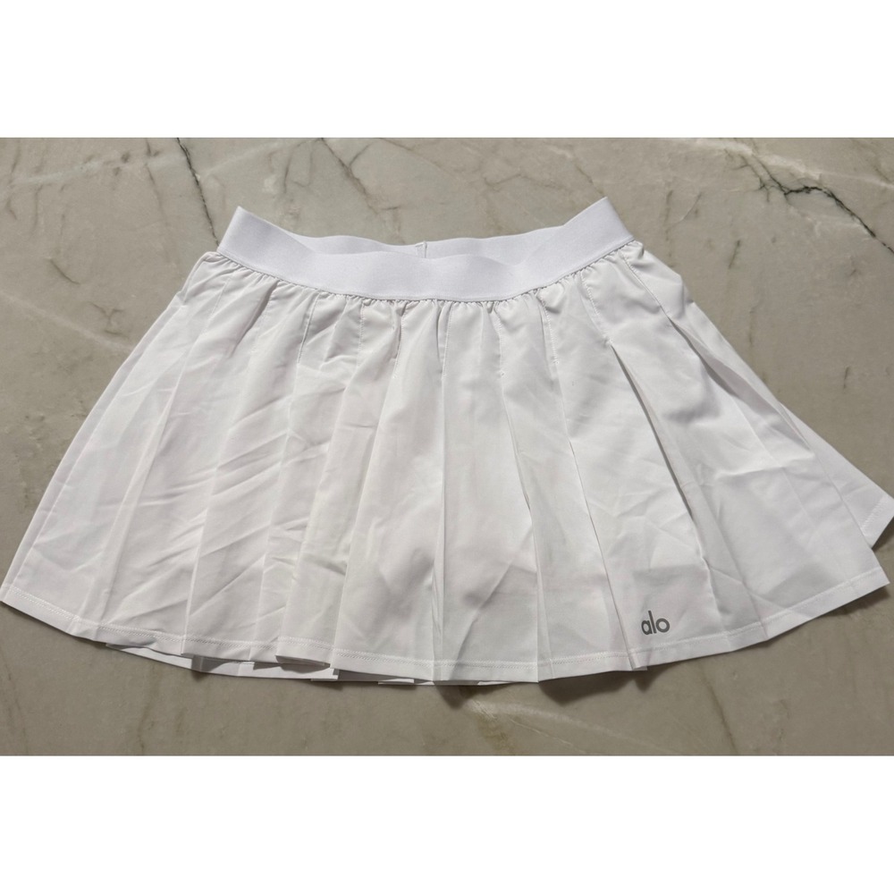 Alo Yoga Aces Tennis Skirt Pickleball White Pleated Skort XS